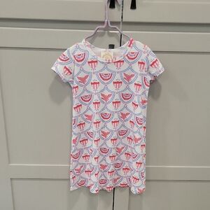 Red White Blue Shield Print Dress